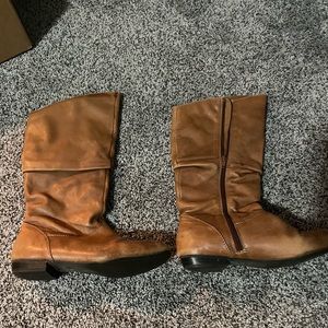 Tan leather boots